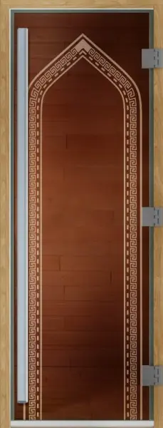 Дверь для сауны DoorWood Престиж Арка бронза, 700 х 1900 мм, с порогом, коробка ольха