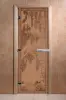 Дверь для сауны DoorWood Березка, 800мм х 2000мм, без порога, бронза матовая, коробка ольха