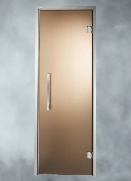 Дверь GRANDIS GS 7x19 (680 х 1890 мм), стекло бронзового цвета матовое, для хамама