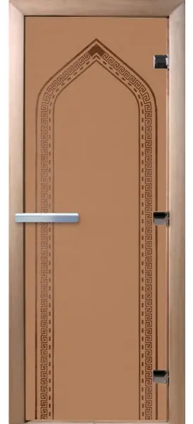 Дверь для бани DoorWood Арка, 700 х 1900 мм, без порога, бронза матовая, коробка ольха