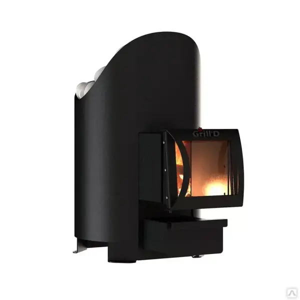 Банная печь Grill'D Aurora Mini Long, материал - нержавеющая сталь, дверка стекло