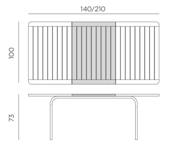 Стол садовый раздвижной Nardi Alloro 140 Extensible, бежевый