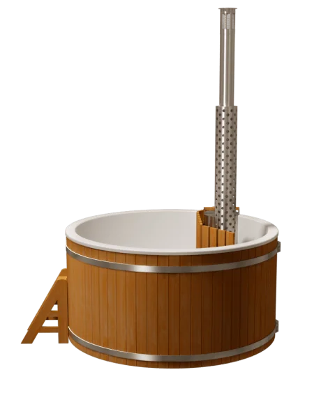 Купель с подогревом (Фурако) композитная круглая PolarSpa KFP220D D=2,2 H=1,1 (дуб натуральный)