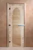 Дверь для сауны DoorWood Восточная Арка, 800мм х 2000мм, без порога, прозрачная, коробка ольха