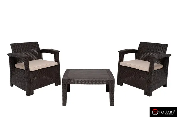 Комплект садовой мебели B:Rattan Comfort 3, венге