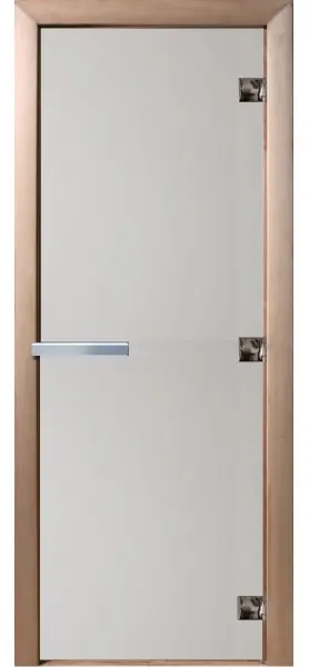 Стеклянная дверь DoorWood для бани, 700 х 1900 мм, без порога, сатин, коробка ольхa