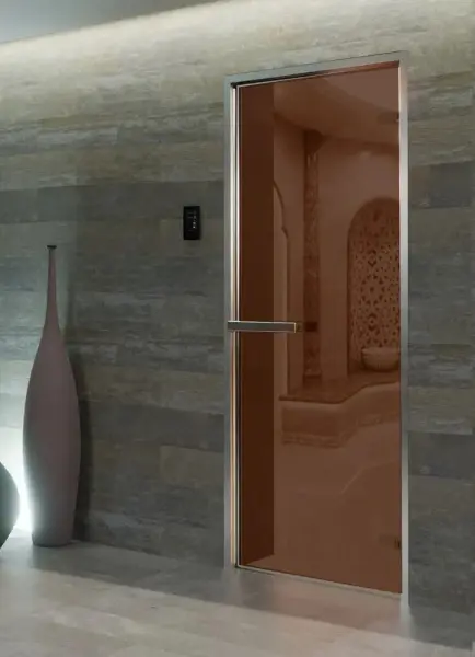 Стеклянная дверь DoorWood Hamam Light бронза 2000х800 мм, для бани и хамама