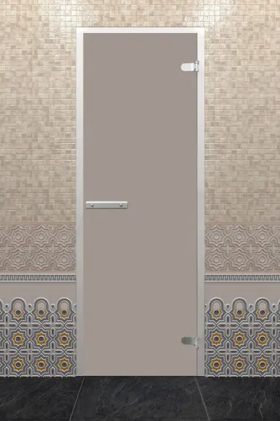 Дверь DoorWood Hamam Light 700 х 1900 мм для хамама, без порога с коробкой, сатин