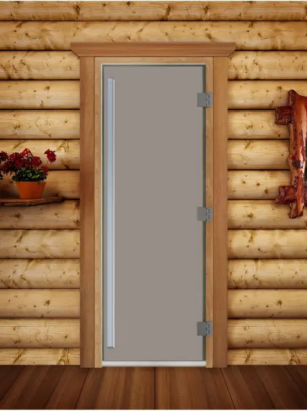 Дверь Престиж сатин DoorWood для бани, 700 х 1900 мм, с порогом, коробка ольха