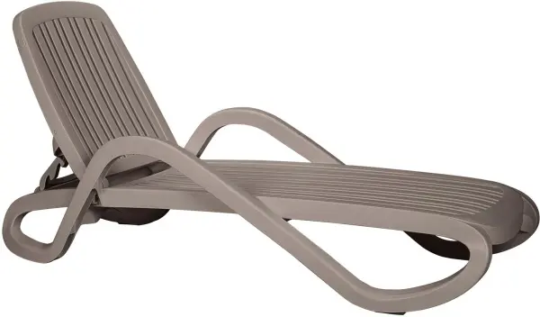 Пластиковый шезлонг пляжный Nardi Eden, бежевый 194 x 85 x 71 см