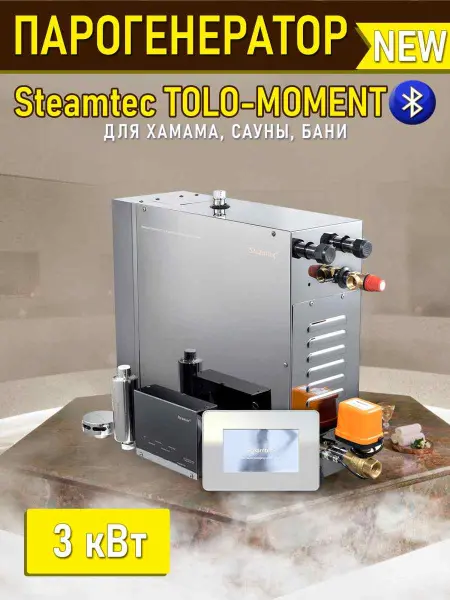 Парогенератор Steamtec MOMENT-30 3,0кВт для хамама с пультом управления