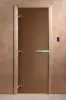 Дверь для сауны DoorWood, 700мм х 2100мм, без порога, бронза матовая, коробка ольха