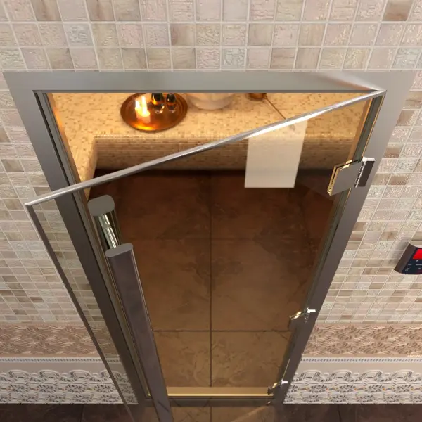 Стеклянная дверь DoorWood Prestige для хамама, 700 мм х 1900 мм, бронза