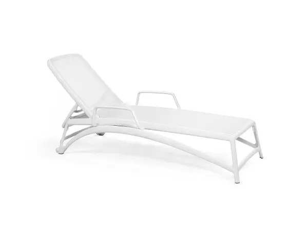 Пластиковый пляжный шезлонг Nardi Atlantico, bianco/bianco белый 204 x 70 x 35 см
