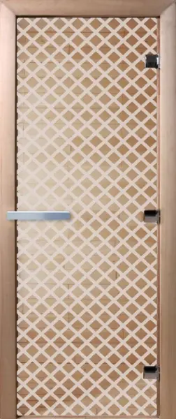 Дверь DoorWood Мираж для сауны, 700 х 1900 мм, без порога, прозрачная, коробка ольха