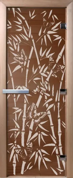 Дверь для сауны DoorWood бронза, рисунок Бамбук, 700 х 1900 мм, без порога, коробка ольха
