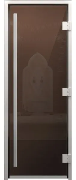 Дверь DoorWood Prestige 710 х 1900 мм для хамам, без порога, стекло бронза, коробка алюминий