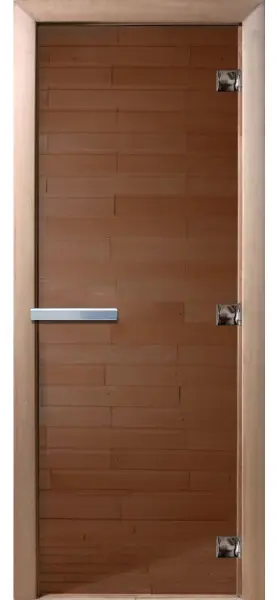 Дверь для сауны DoorWood, 700мм х 1800мм, без порога, бронза, коробка ольха