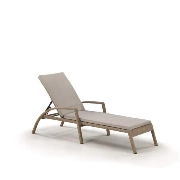 Плетеный шезлонг из искусственного ротанга A30B2-W56 Light Brown, коричневый, 200 х 91 x 70 см, с матрасом